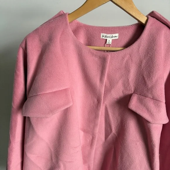 NWT Pink For Love And Lemons Collarless Blazer Jacket Sz X-Large - Picture 4 of 10
